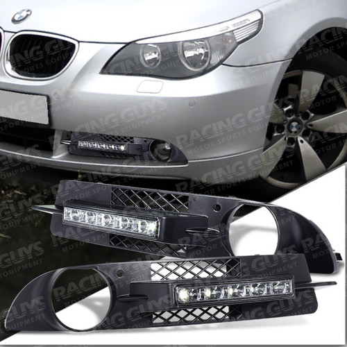 Color : Black XCYY Angel Eyes Ring Front Bumper Fog Light Grill Led Fog Lamp Fit For Bmw 5-Series E60 Sedan 2004-2007 Accessories 