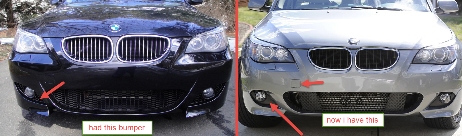 For BMW E60 / E61 front bumper M5 style, M look