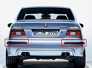 BMW E39 M5 Front &amp; Rear Bumpers Moulding Trim - Painted Black-rear-bumper.jpg